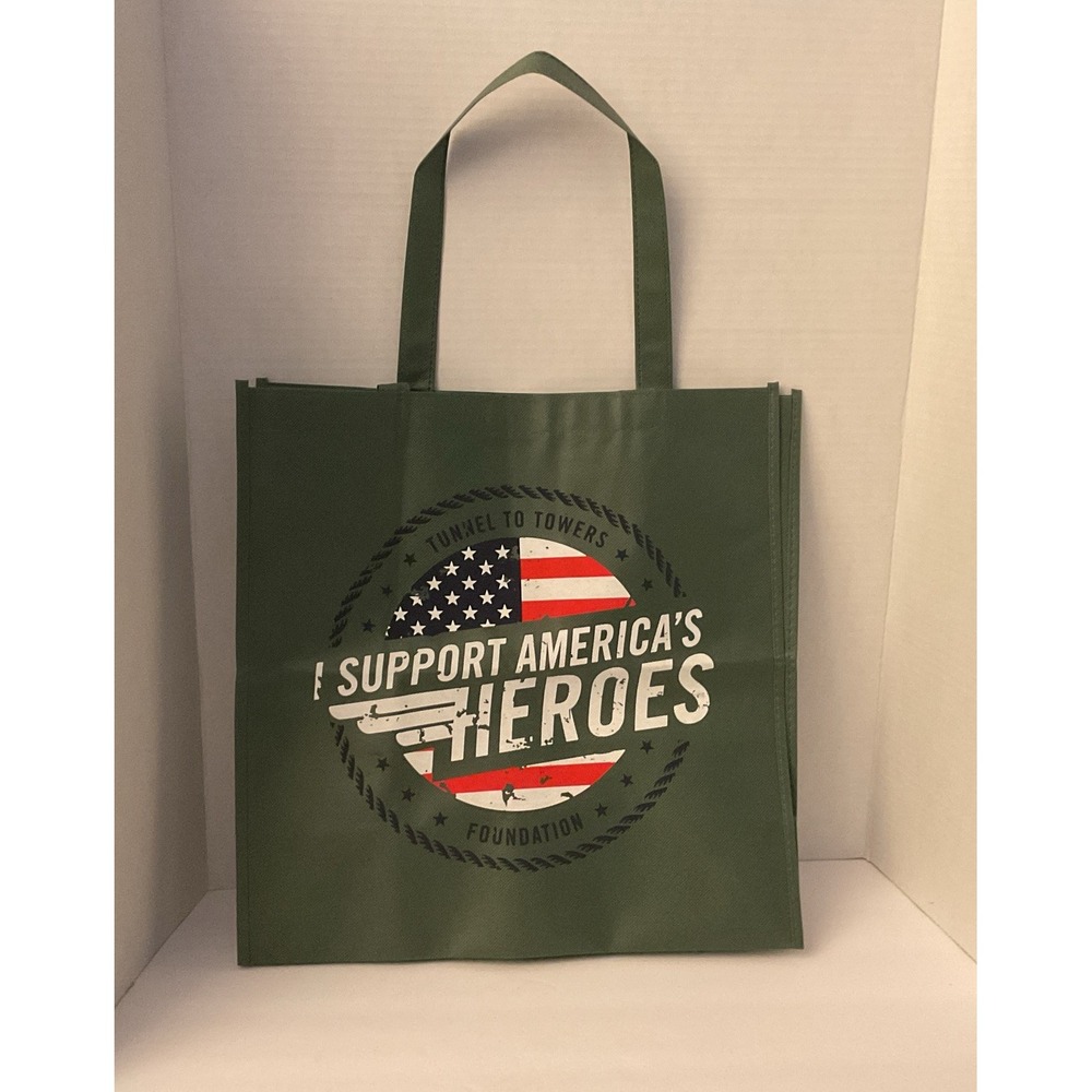 Tunnel To‎ Towers Foundation Support America's Heroes Green Tote Bag